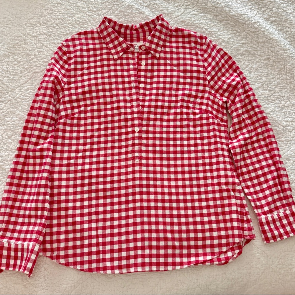Vineyard Vines Red and White Checkered  flannel Blouse